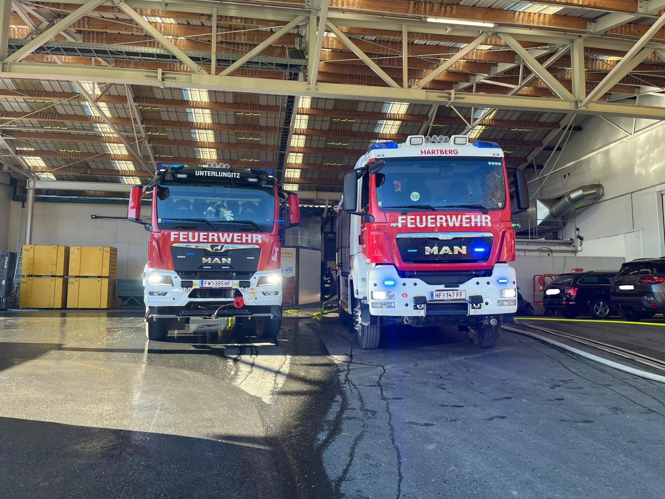 Brand einer Getreide-Trocknungsanlage in Unterlungitz