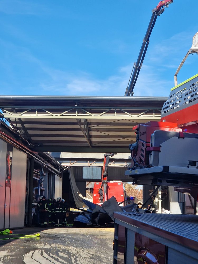 Brand einer Getreide-Trocknungsanlage in Unterlungitz